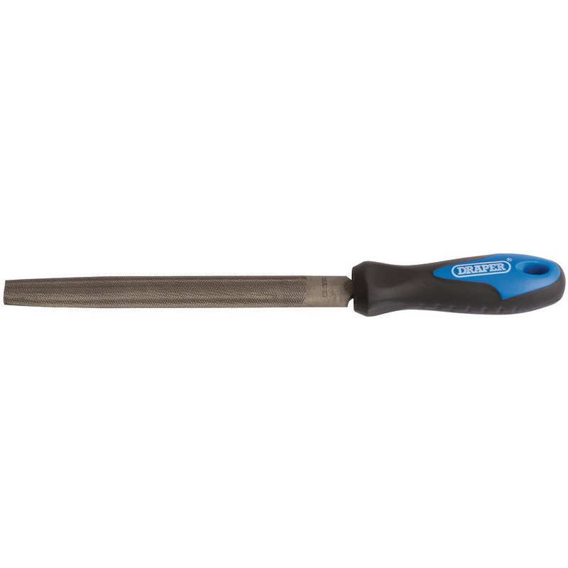 DRAPER Soft Grip Engineers Half Round File and Handle, 150mm