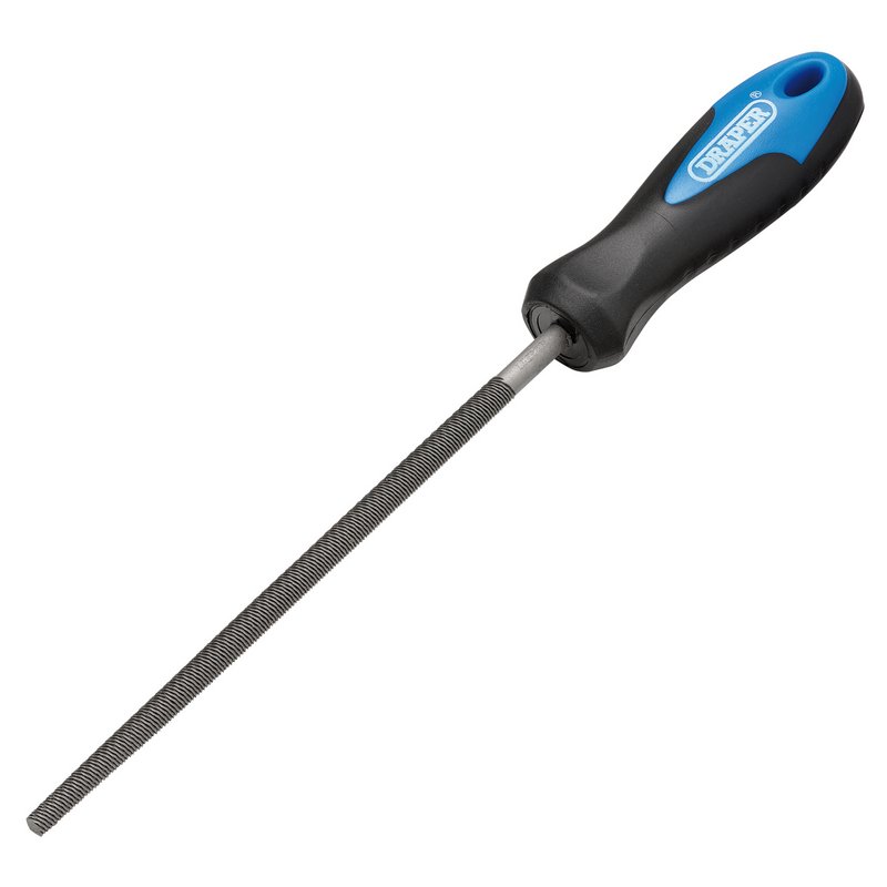 DRAPER Soft Grip Engineers Round File and Handle, 150mm