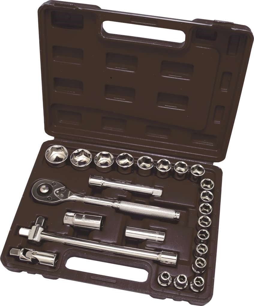 HILKA 25 pce 1/2" Drive Socket Set Metric