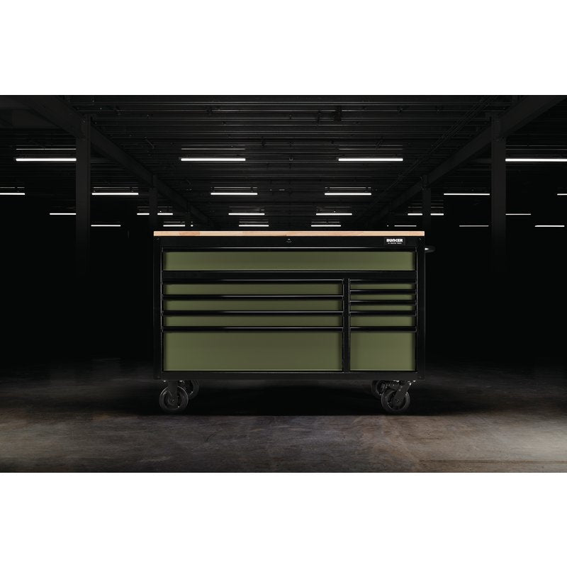 DRAPER | BUNKER® 10 Drawer Workbench Roller Tool Cabinet, 56", Green