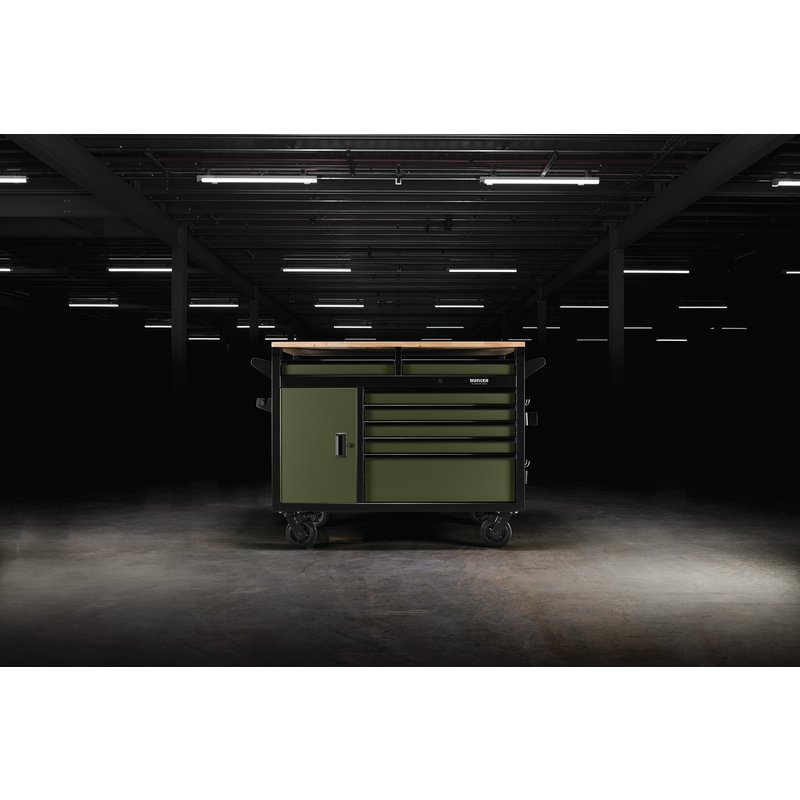 DRAPER | BUNKER® 14 Drawer Multi-Functional Workbench Roller Tool Cabinet, 48", Green