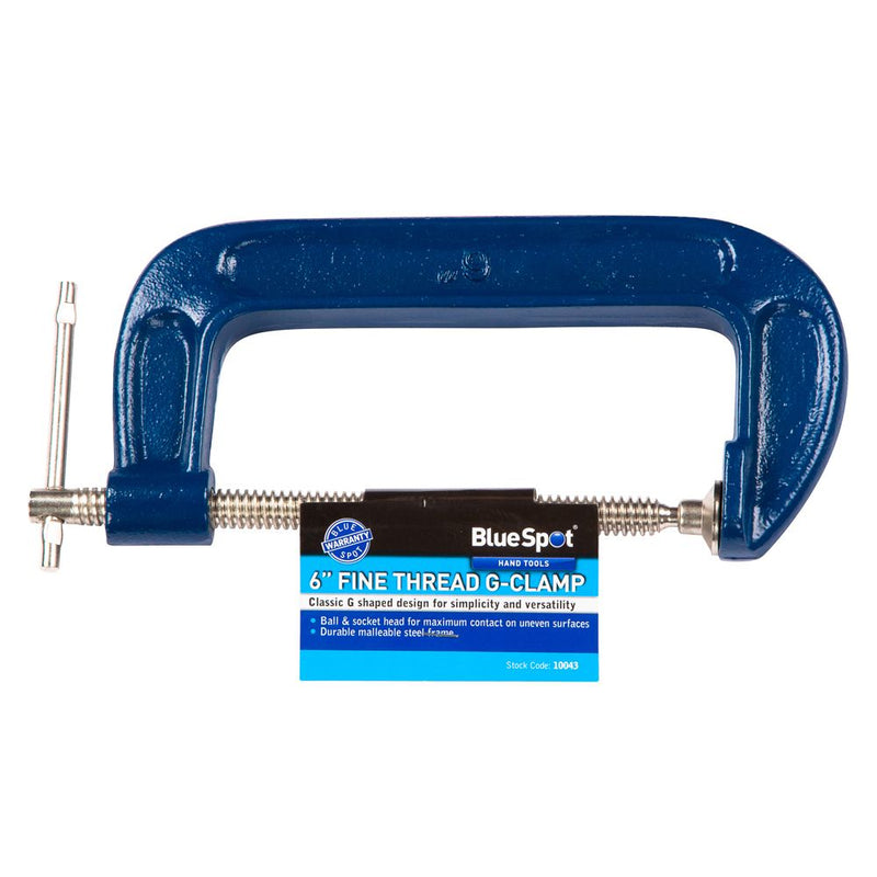 BLUE SPOT TOOLS 150MM (6") FINE THREAD G-CLAMP