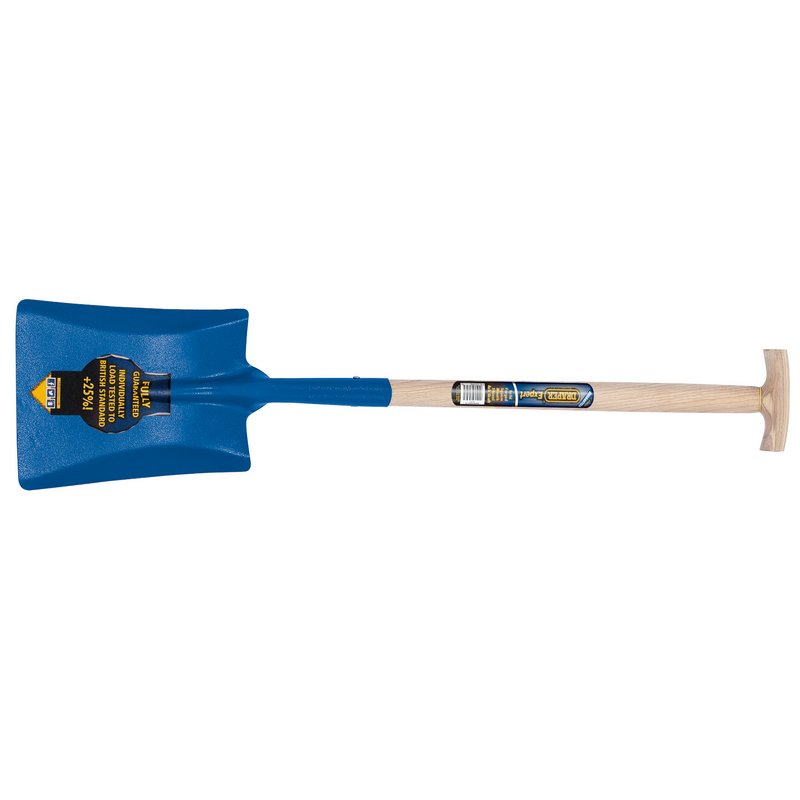 DRAPER Expert Contractors Square Mouth No.2 Shovel with Ash Shaft and T-Handle