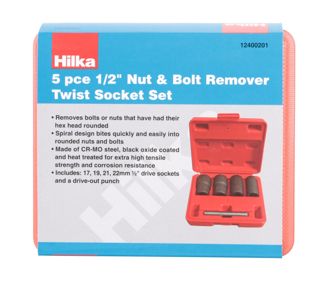 HILKA 5 pce 1/2" Nut & Bolt Remover Twist Socket Set