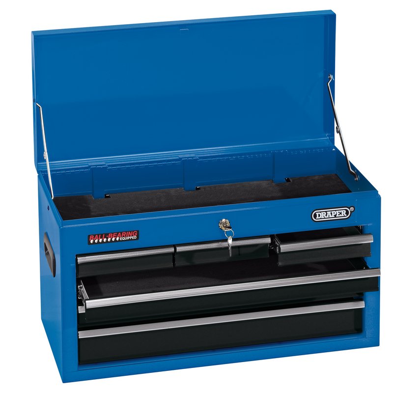 DRAPER Tool Chest, 6 Drawer, 26", Blue