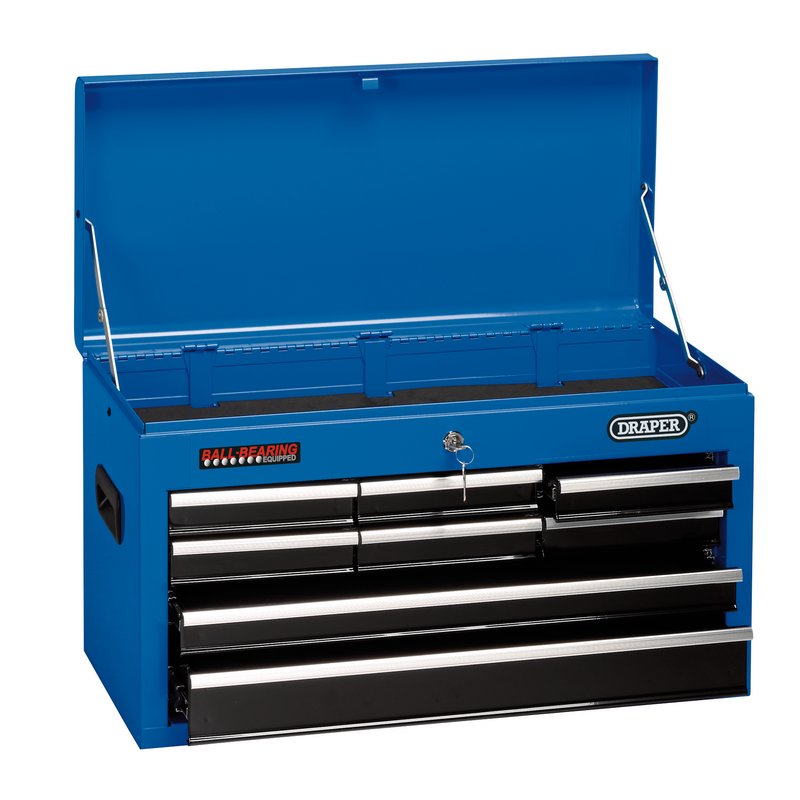 DRAPER Tool Chest, 8 Drawer, 26", Blue