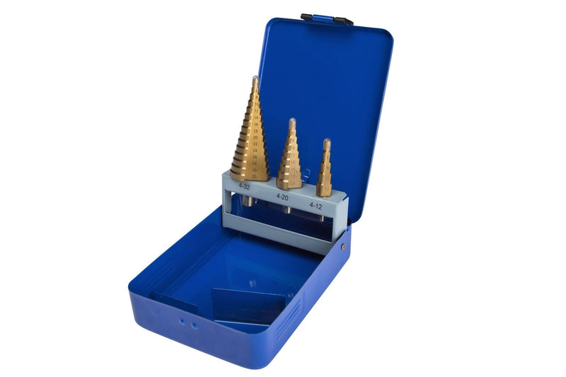 BLUE SPOT TOOLS 3 PCE HSS STEP DRILL SET (4-32MM)