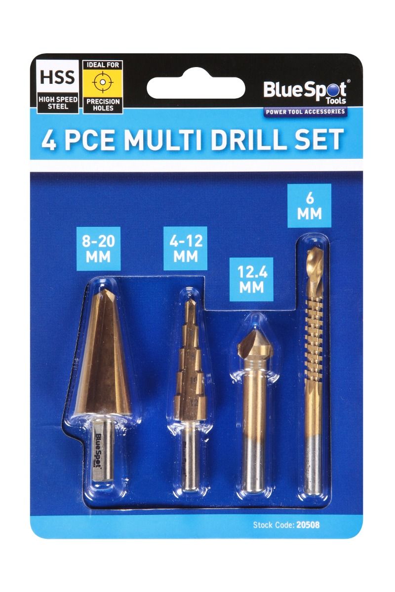 BLUE SPOT TOOLS 4 PCE MULTI DRILL SET