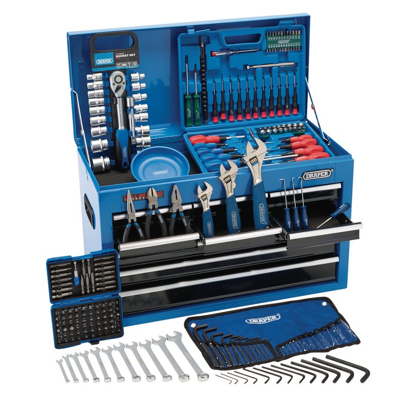 DRAPER Top Chest Tool Kit, 9 Drawer (216 Piece)