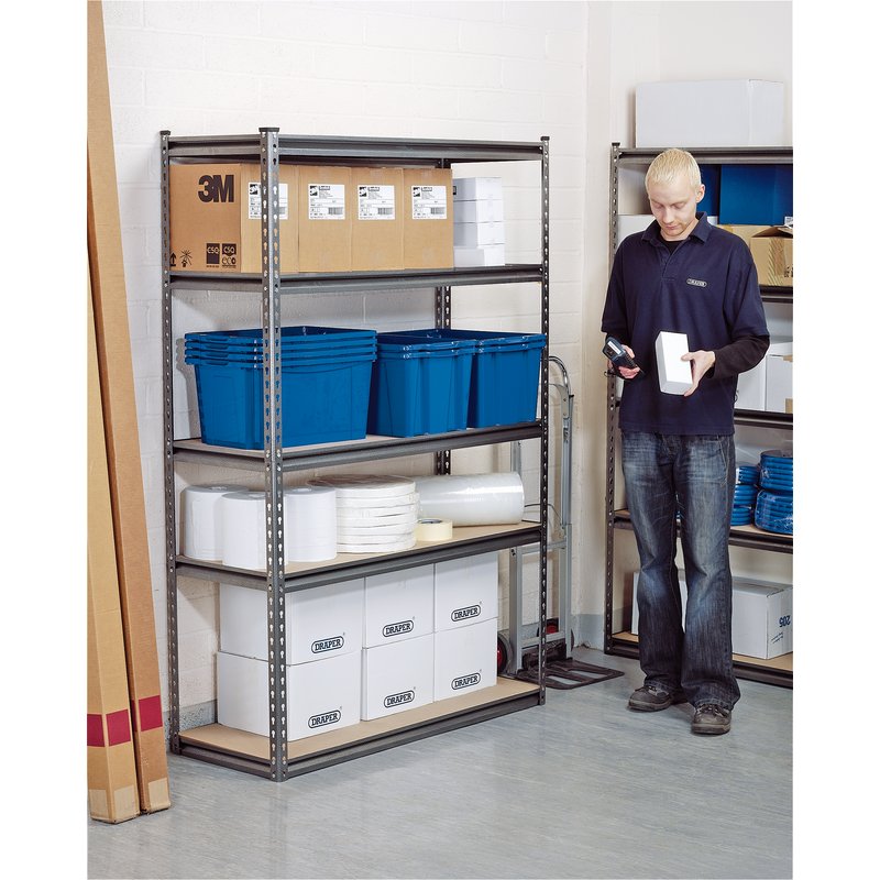 DRAPER Draper Expert Heavy Duty Steel Shelving Unit, 5 Shelves, L1220 x W450 x H1830mm