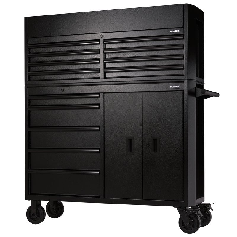 DRAPER | BUNKER® 13 Drawer Combined Roller Cabinet and Tool Chest, 52", Black