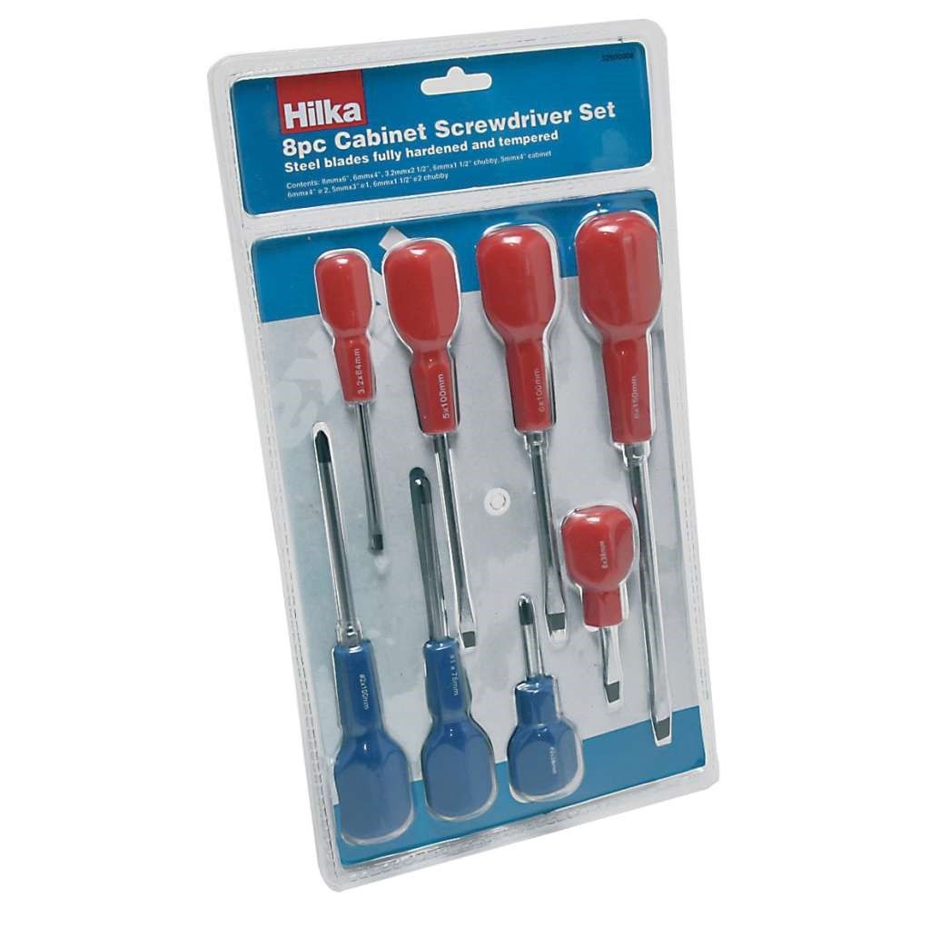 HILKA 8 pce Cabinet Screwdriver Set