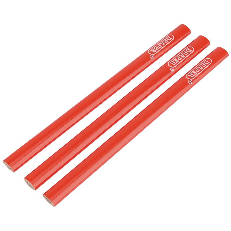 DRAPER Carpenters Pencils, 174mm (Pack of 3)