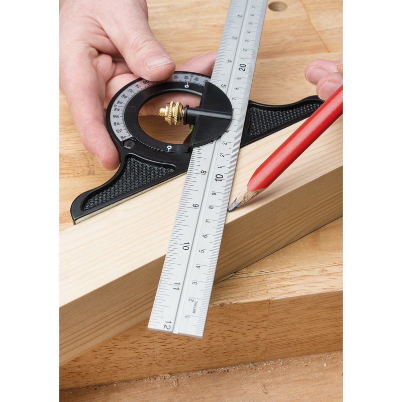 DRAPER Combination Square with Centre Head and Protractor, 300mm