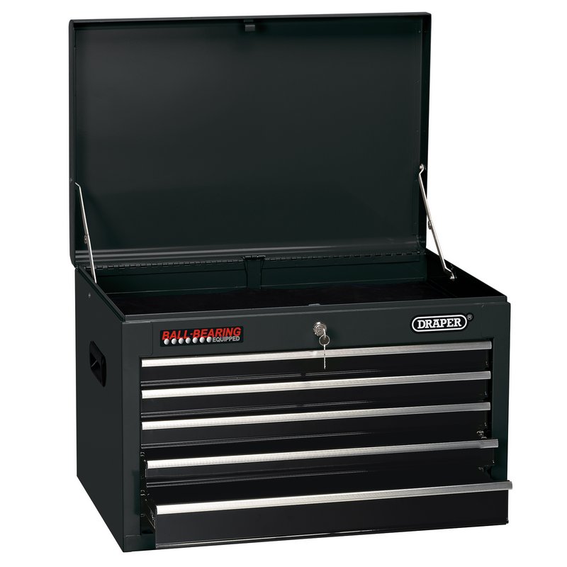 DRAPER Tool Chest, 5 Drawer, 26", Black