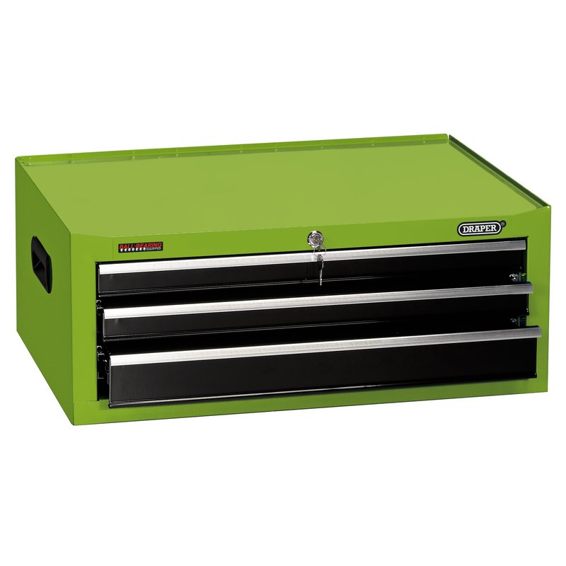 DRAPER Intermediate Tool Chest, 3 Drawer, 26", Green