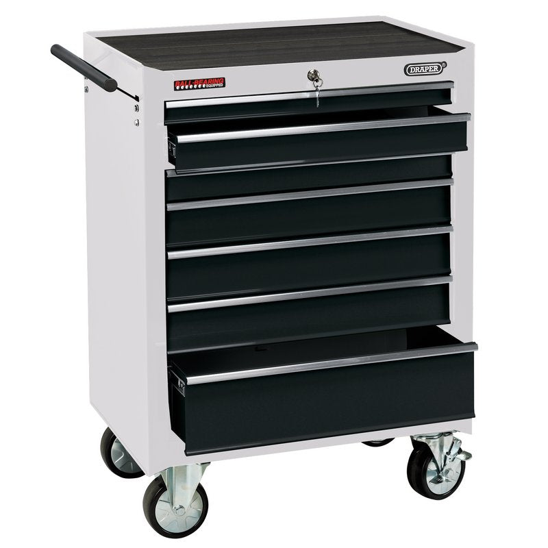 DRAPER Roller Tool Cabinet, 7 Drawer, 26", White