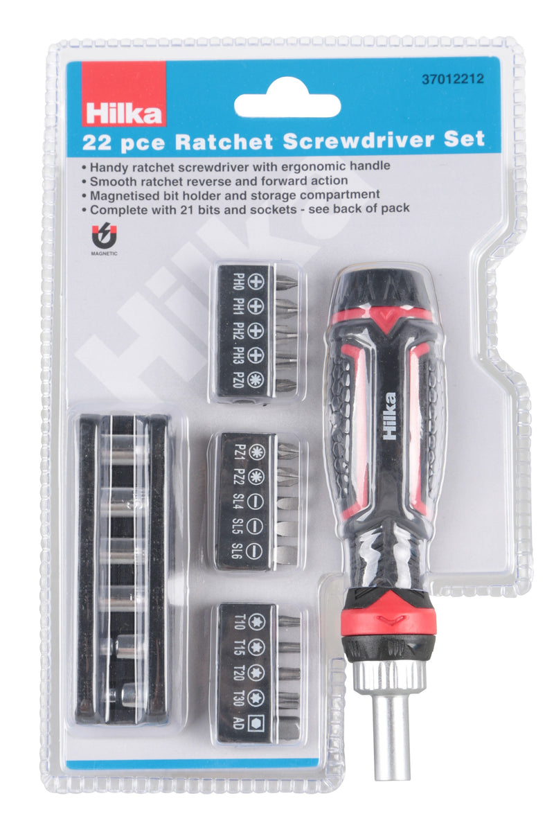 HILKA 22 pce Ratchet Screwdriver Set