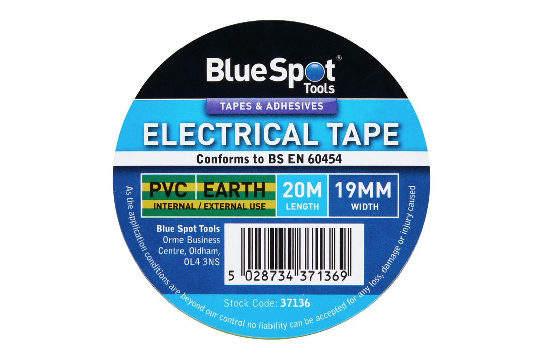 BLUE SPOT TOOLS 20M EARTH PVC ELECTRICAL TAPE