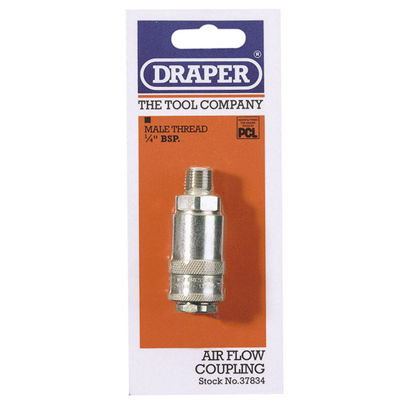 DRAPER 1/4" Male Thread PCL Tapered Airflow Coupling