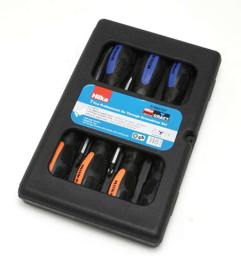 HILKA 7 pce Go-Thru Screwdriver Set