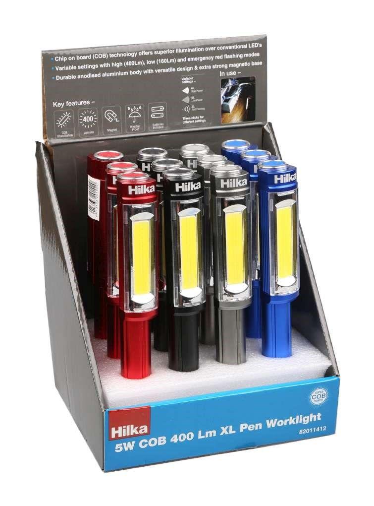 4.5W COB 400L XL Pen Light & Batts 12 pce CDU - Bargain LAB