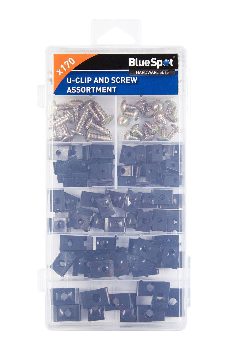 BLUE SPOT TOOLS 170 PCE ASSORTED U-CLIP AND SCREW SET