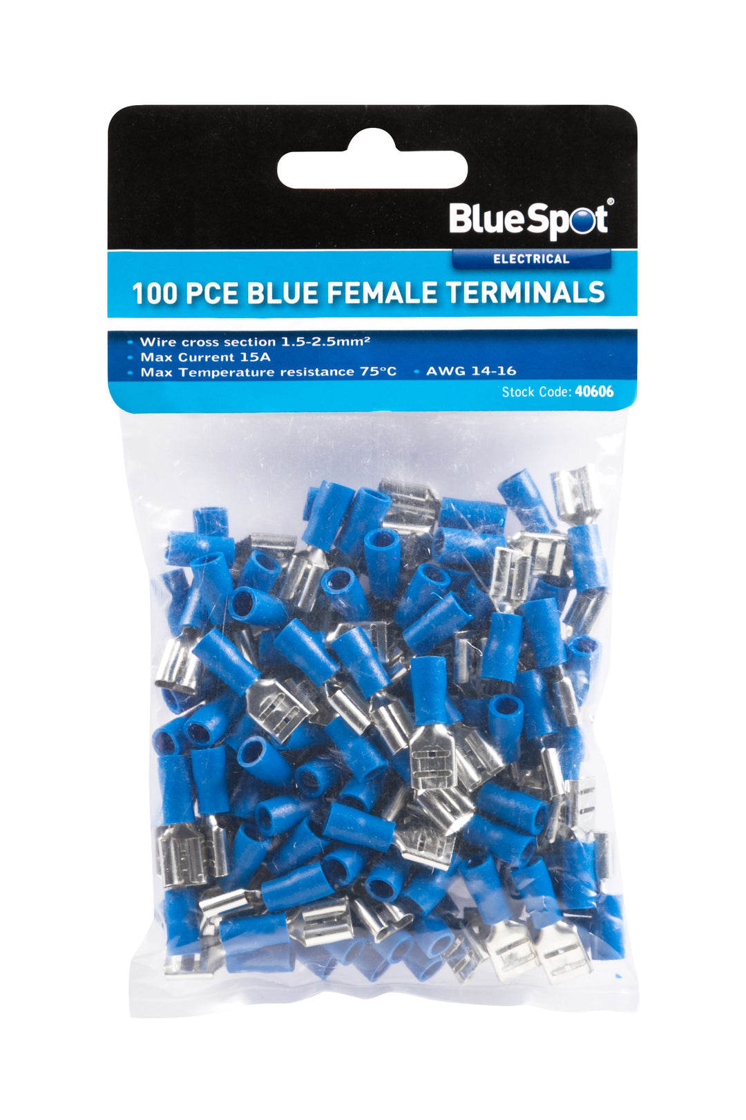 BLUE SPOT TOOLS 100 PCE BLUE FEMALE TERMINALS