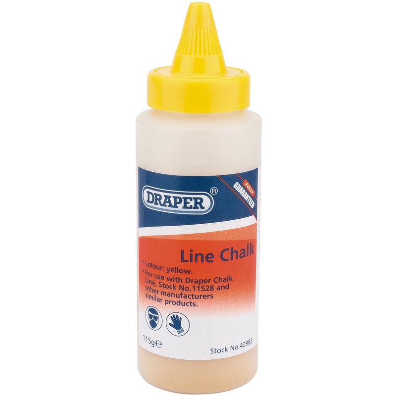 DRAPER Plastic Bottle of Yellow Chalk for Chalk Line, 115g