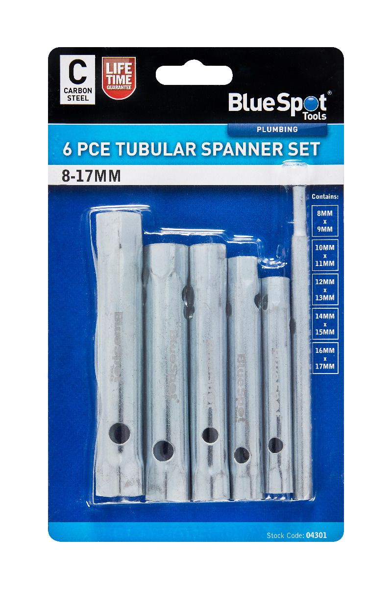 Blue Spot Tools 6 PCE Tubular Spanner Set 8-17mm