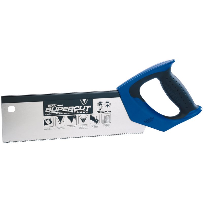 DRAPER Expert Supercut® Soft Grip Hardpoint Tenon Saw, 300mm/12", 11tpi/12ppi