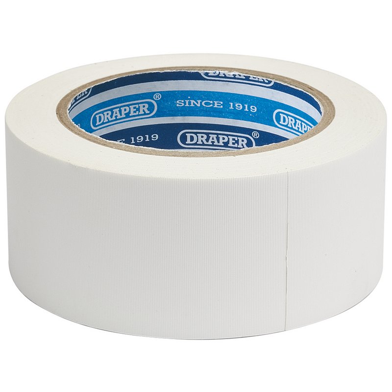 DRAPER Duct Tape Roll, 30m x 50mm, White