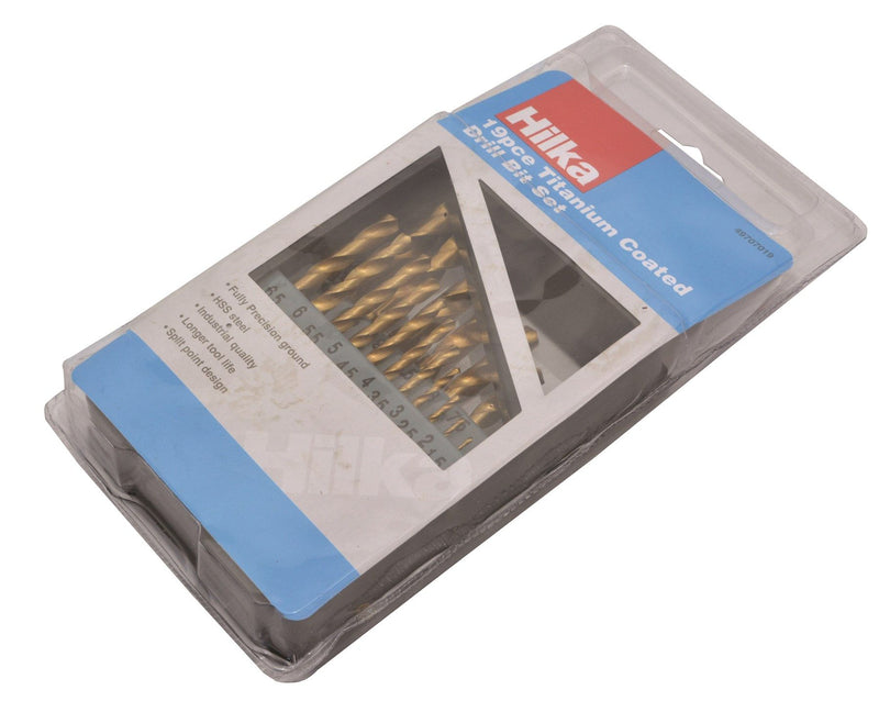 HILKA 19 pce HSS Drill Bit Set Titanium Coated