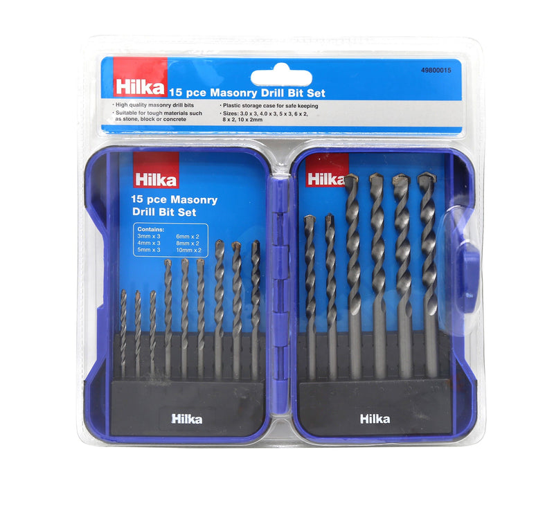 HILKA 15 pce Masonry Drill Bit Set