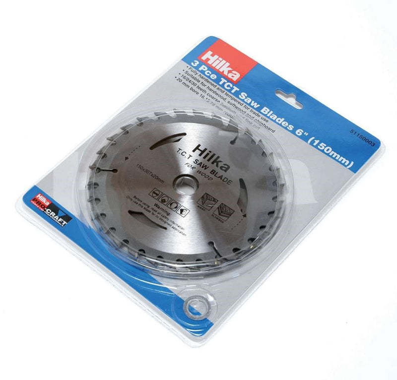 HILKA 3 pce 6" (150mm) TCT Saw Blades