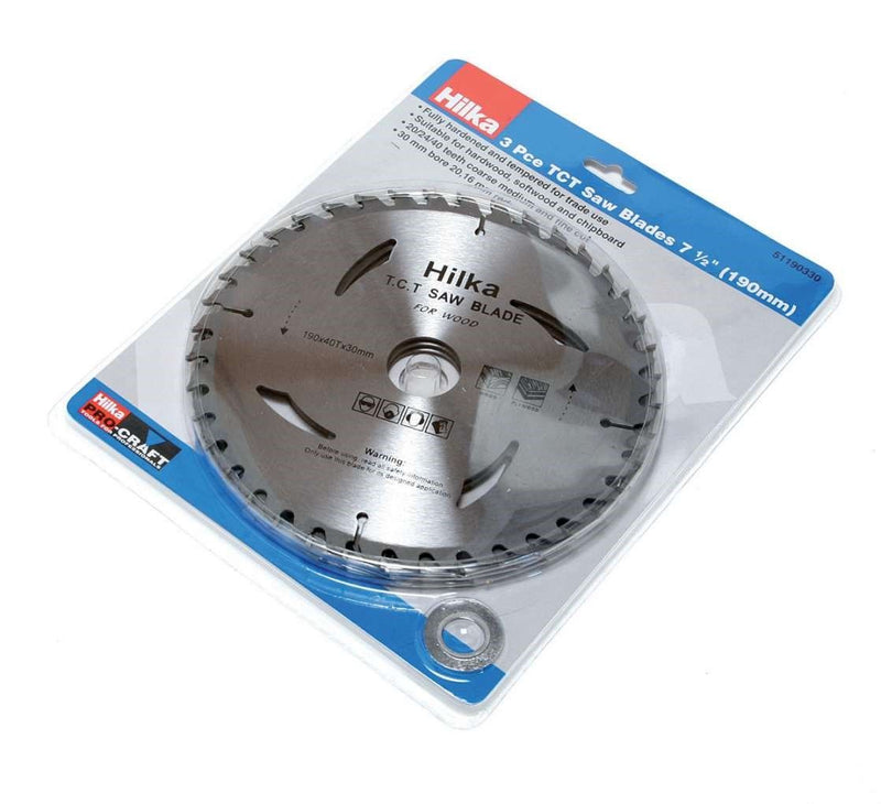 HILKA 3 pce 7 1/2" (190mm) TCT Saw Blades