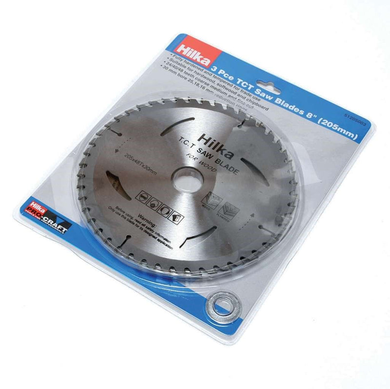 HILKA 3 pce 8" (205mm) TCT Saw Blades