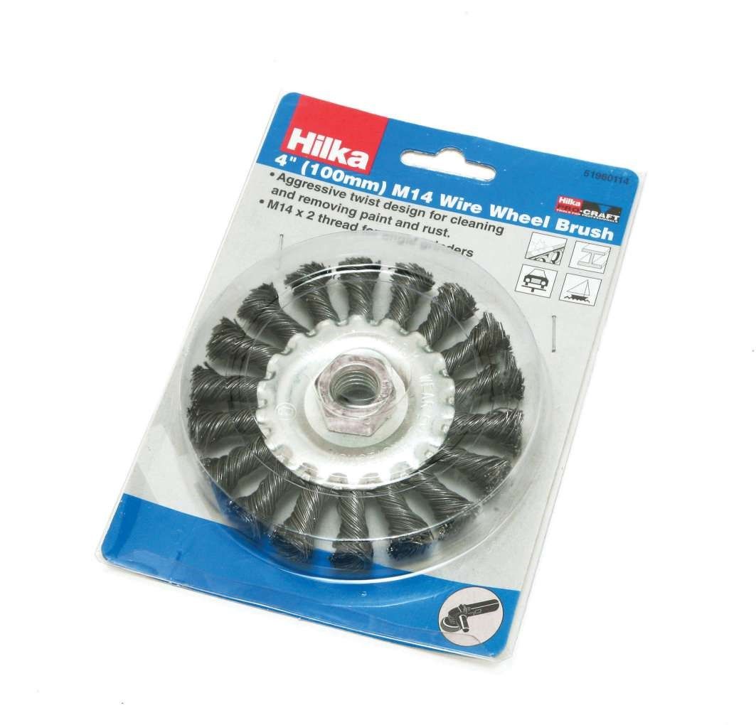 HILKA 4" (100mm) M14 Wire Wheel Brush