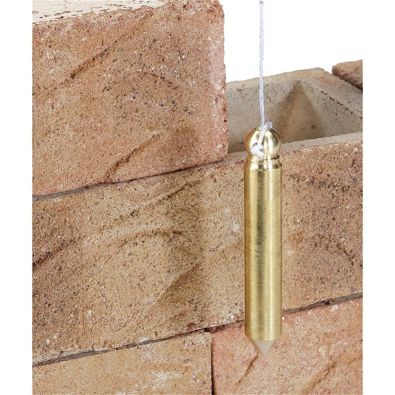 DRAPER Solid Brass Plumb Bob with Nylon Line, 100g, 5m