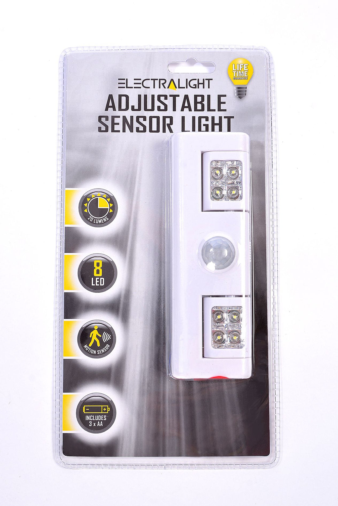 ELECTRALIGHT ADJUSTABLE SENSOR LIGHT WITH BATTERIES