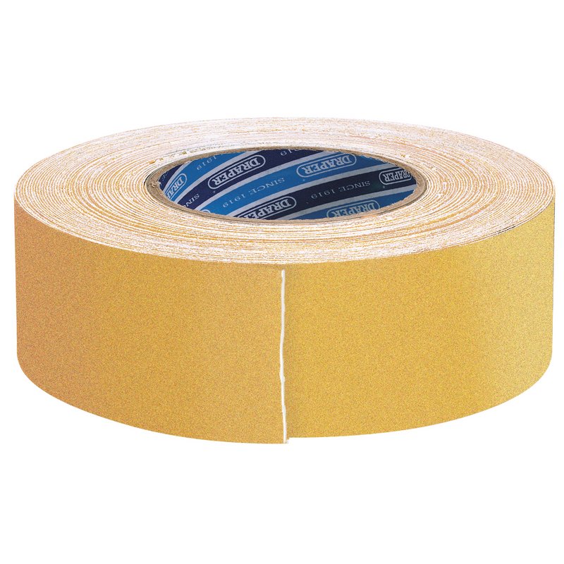 DRAPER Heavy Duty Safety Grip Tape Roll, 18m x 50mm, Yellow