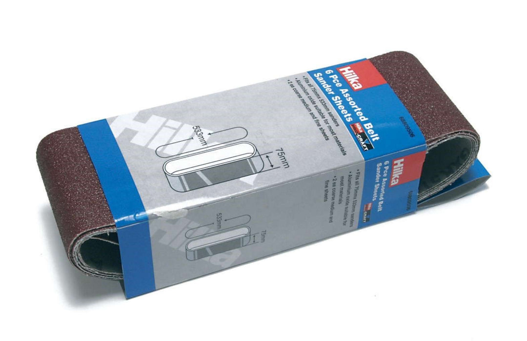 HILKA 6 pce Assorted Belt Sander Sheets