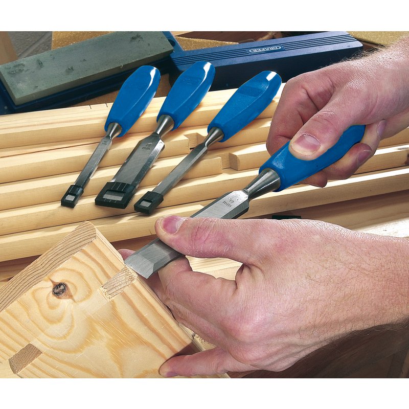 DRAPER Bevel Edge Wood Chisel Set (4 Piece)