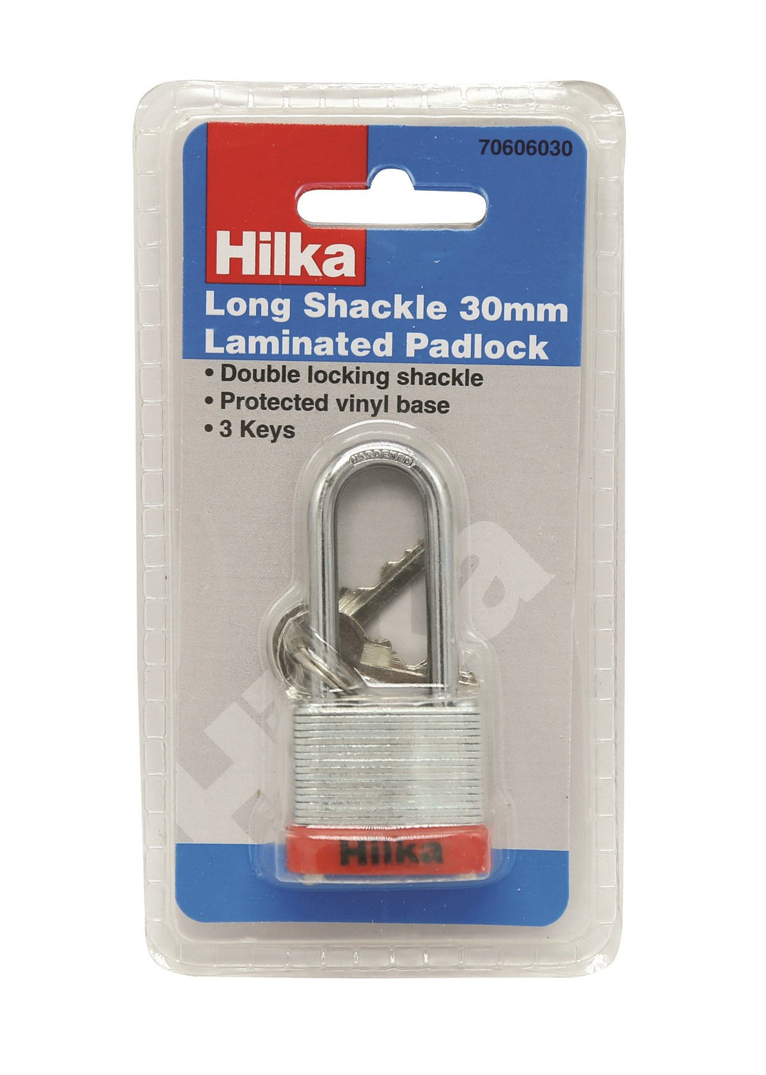 HILKA 30mm Long Shackle Laminated Padlock