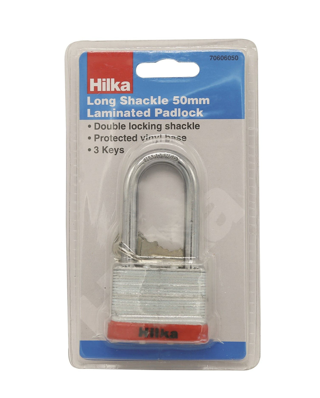 HILKA 50mm Long Shackle Laminated Padlock