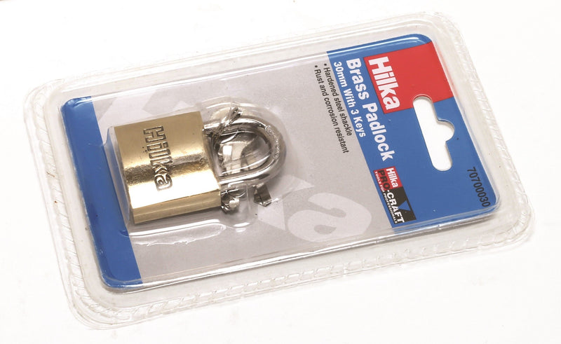 HILKA 30mm Heavy Duty Brass Padlock