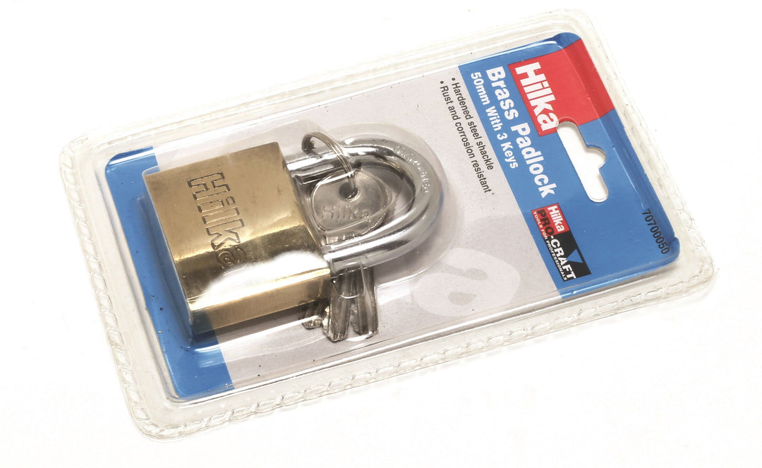 HILKA 50mm Heavy Duty Brass Padlock