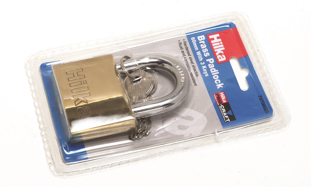 HILKA 60mm Heavy Duty Brass Padlock