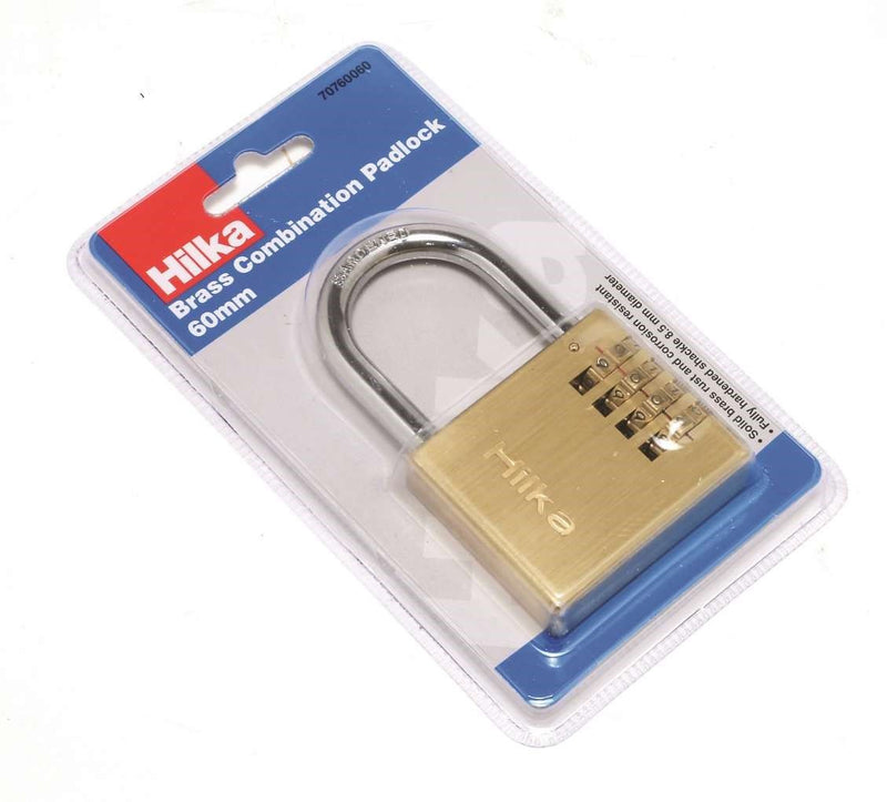 HILKA 60mm Brass Combination Padlock