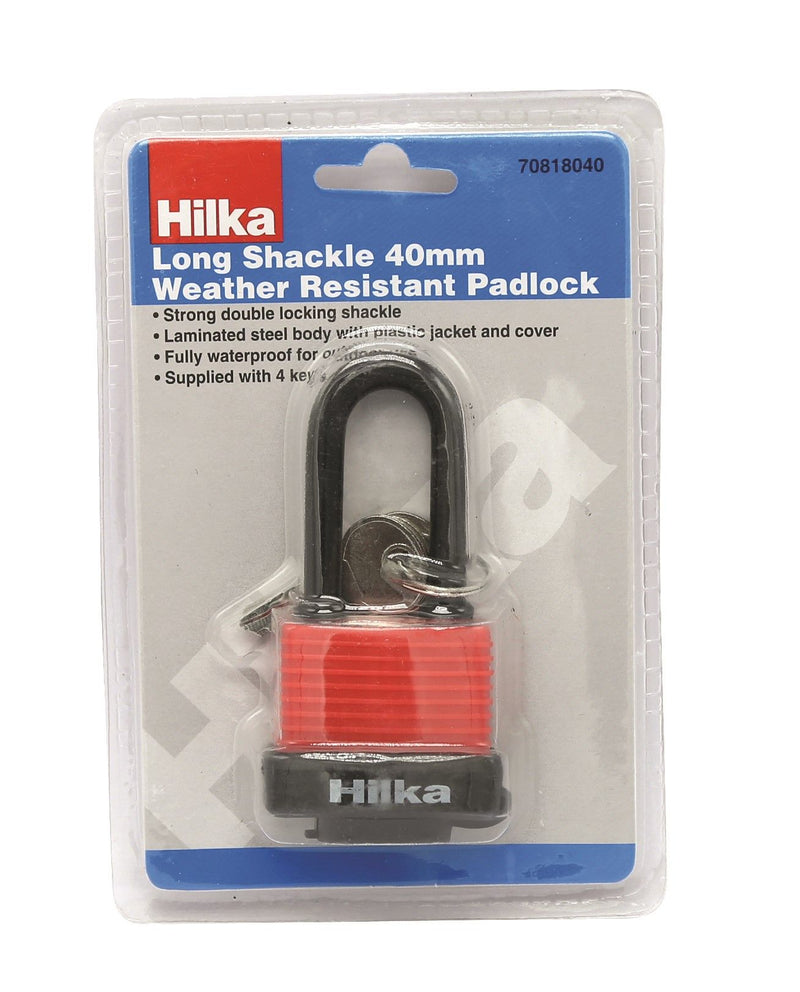 HILKA 40mm Long Shackle Weather Resist Padlock